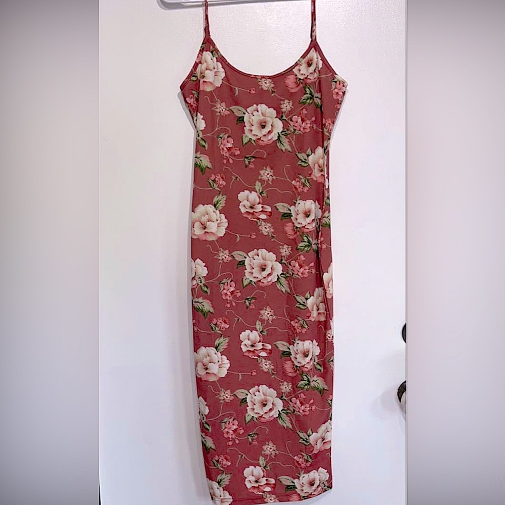 large Bodycon floral tank dress SHEIN